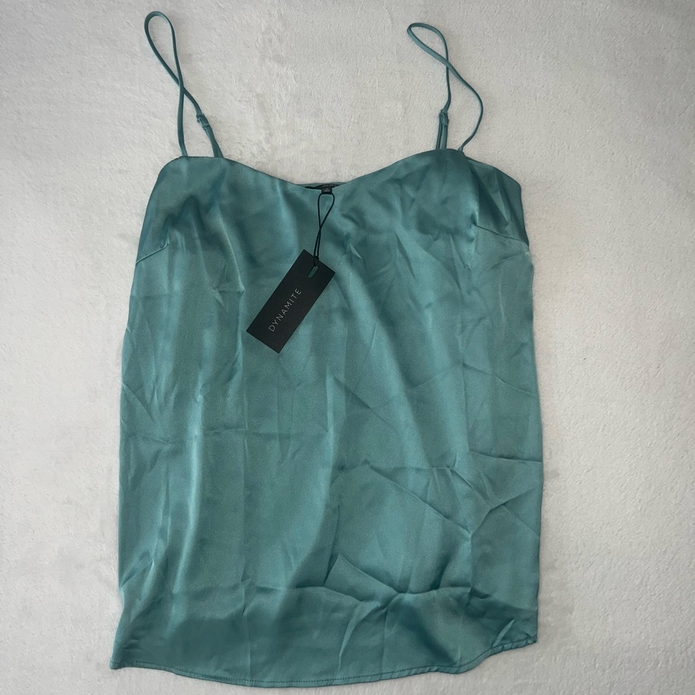 Dynamite Women’s Silk Sweetheart Neckline Camisole in Teal